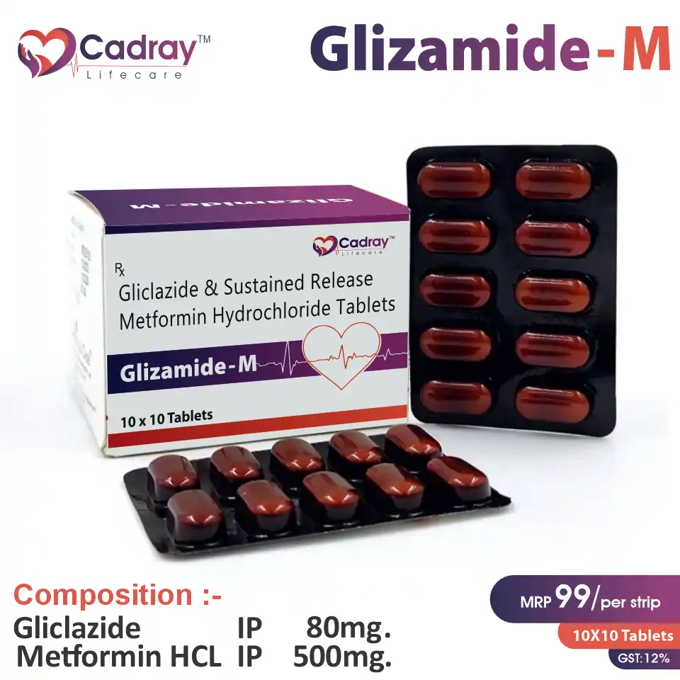 Gliclazide 80mg + Metformin 500mg Tablet | Best price for PCD Pharma Franchise | Type 2 Diabetes management